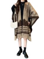 아우터 웨어 숄 케이프 스웨터 코트 여성 봄 가을 2025 대형 팻 mm 고급 루즈 레트로 태슬 탑 - 이미지 5