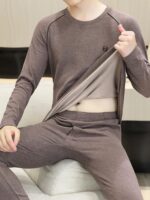 남성용 데롱 써멀 속옷, 양면 기모, 두껍고 몸에 꼭 맞는 속옷, 데롱 써멀 속옷 남성용 세트