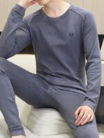 남성용 데롱 써멀 속옷, 양면 기모, 두껍고 몸에 꼭 맞는 속옷, 데롱 써멀 속옷 남성용 세트 - 이미지 2