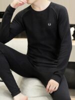 남성용 데롱 써멀 속옷, 양면 기모, 두껍고 몸에 꼭 맞는 속옷, 데롱 써멀 속옷 남성용 세트 - 이미지 3