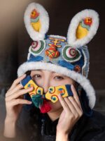 왕의 핸드메이드 뱀 코일 토끼 모자 자수 diy 핸드메이드 소재 패키지 중국 무형문화유산 뱀년 새해 고급 여성 선물