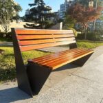 공원 의자 야외 스테인리스 스틸 벤치 파인애플 부식 방지 목재 플라스틱 마감 벤치 무거운 대나무 목재 뒷마당 좌석 - 이미지 3