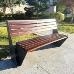 공원 의자 야외 스테인리스 스틸 벤치 파인애플 부식 방지 목재 플라스틱 마감 벤치 무거운 대나무 목재 뒷마당 좌석 - 이미지 4