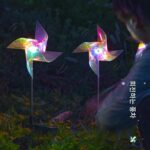 태양광 컬러풀 풍차 조명 야외 방수 LED 정원 조명 정원 레이아웃 장식 잔디 플러그 조경 조명 - 이미지 3