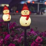 크리스마스 조명 스트링 LED 눈사람 야외 태양광 잔디 플러그 장식 조명 장면 레이아웃 드레스업 - 이미지 3