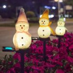 크리스마스 조명 스트링 LED 눈사람 야외 태양광 잔디 플러그 장식 조명 장면 레이아웃 드레스업 - 이미지 4