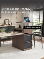 아일랜드 테이블 통합 가정용 접이식 리프팅 라이트 프랑스 스타일 중세 스타일 동굴 돌 식탁 좁은 아일랜드 캐비닛 소형 아파트 - 이미지 2