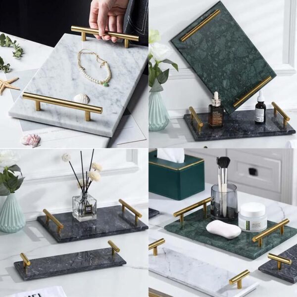 북유럽풍 천연 대리석 트레이 심플 스타일 보석 보관 홈 인테리어 호텔 욕실 화장품 디스플레이 트레이