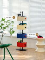 Lazy Space Nordic Iron Square Box 책장 크리에이티브 컬러 플로어 랙 홈 침실 어린이 사물함 - 이미지 2