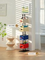 Lazy Space Nordic Iron Square Box 책장 크리에이티브 컬러 플로어 랙 홈 침실 어린이 사물함 - 이미지 3