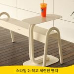 한국 인터넷 연예인 야외 벤치 공원 벤치 밀크티 커피숍 쇼핑몰 휴식 벤치 도파민 컬러 의자 - 이미지 5