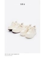 선셋포레스트 7cm 두께 밑창 여성 캐주얼 2025 봄 신상 소형 키높이화 올매치 화이트화 스포츠화 - 이미지 4