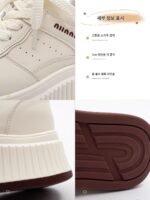 선셋포레스트 7cm 두께 밑창 여성 캐주얼 2025 봄 신상 소형 키높이화 올매치 화이트화 스포츠화 - 이미지 5