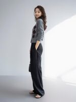 춘원 소량 봄 MD 여성 울 카디건 니트 스웨터 짧은 다이아몬드 패턴 영국 대학 스타일 폴로 셔츠