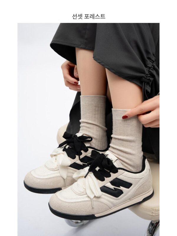 선셋 포레스트 이너 하이닝 정품 가죽 덱슨 슈즈 여성용 2025년 봄 신상 더블 슈레이스 스니커즈 포레스트 검프 레저 스포츠