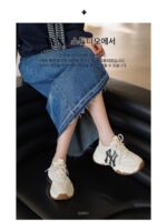 안팎 정품 가죽 ~ 퀸즈 두꺼운 밑창 아빠화 여성용 2025년 신상 봄 키높이 흰색화 캐주얼 운동화 - 이미지 5