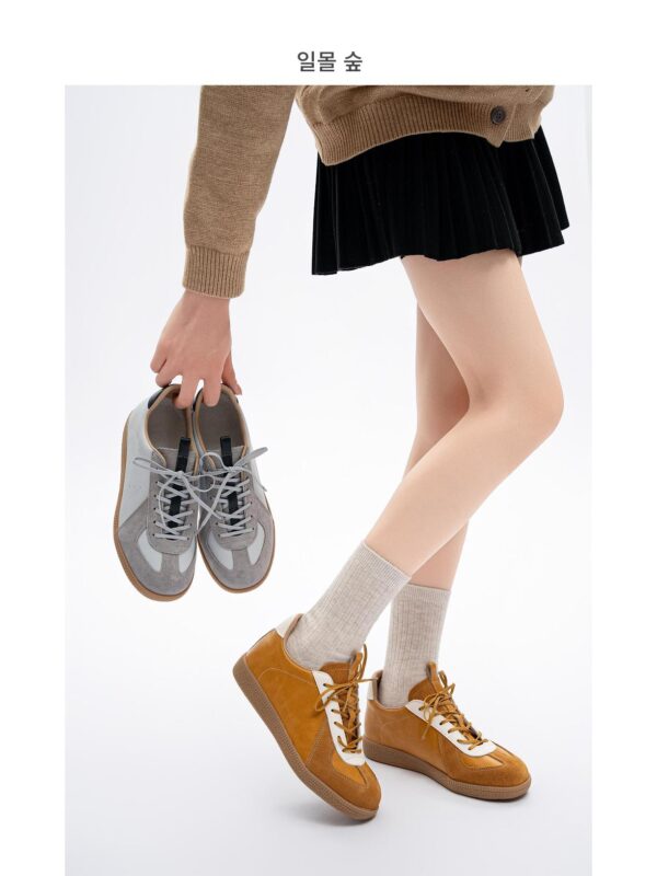 선셋 포레스트 정품 가죽 덱슨 슈즈 여성 2025 봄 신스타일 높이감 포레스트 검프 슈즈 캐주얼 슈즈 스포츠 레트로