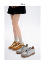 선셋 포레스트 정품 가죽 덱슨 슈즈 여성 2025 봄 신스타일 높이감 포레스트 검프 슈즈 캐주얼 슈즈 스포츠 레트로 - 이미지 2