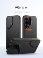 Muxingzhe는 Samsung S25ultra 자석 모바일 폰 케이스 galaxyS25plus 새로운 렌즈 보호 커버 magsafe 초박형 낙하 방지 S25 전체 커버 접이식 브래킷 간단하고 고급형에 적합합니다.