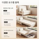 새로운 접이식 싱글 침대 다기능 소파 침대 접이식 이중 용도 성인 점심 휴식 손님 임시 소형 침대 홈 - 이미지 2