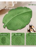 일본 수입 욕실 문 흡수 매트 바나나 잎 규조류 진흙 욕실 바닥 매트 샤워 싱크대 속건 - 이미지 2