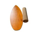 새로운 밝은 노란색 곡선형 나무 밸런스 보드 스팟 나무 피트니스 보드 스키 요가 트레이닝 밸런스 보드 곡선형 보드 - 이미지 5