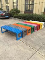 공원 의자 야외 레저 등받이 긴 의자 야외 코트 레스트 긴 벤치 쇼핑몰 좌석 광장 야외 벤치 - 이미지 3