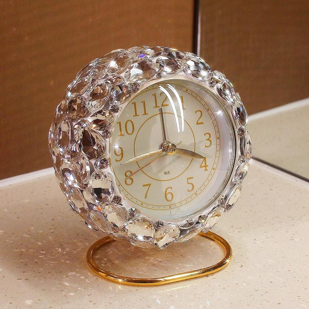 main_898982132683_0 고급 대형 다이아몬드 알람 시계로 깨어나 유물 고급 다이아몬드 데스크탑 시계 홈 고가치 침실 새 집 장식 - 이미지 1