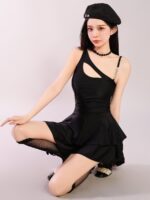 플라워 걸 원피스 수영복 여성 스몰 프레그런스 스타일 섹시 오프숄더 슬림 페어리 스타일 온천 해변 휴가 - 이미지 4