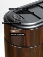 새로운 중국식 스마트 쓰레기통 목재 무늬 틈새 유도등 고급 고급 가정 주방 거실 전기 자동 - 이미지 3