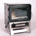 검은색 견고한 벽난로 미니 야외 캠핑용 데스크탑 뷰잉 스토브 미니 가정용 나무 스토브 휴대용 소형 스토브 피크닉용 연소 불 - 이미지 2