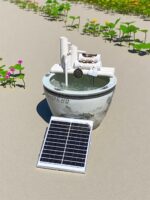 칼슘 카보네이트 탱크가 없는 태양열 어항 필터 어항 일체형 안뜰 어항 자동 정수 순환 시스템