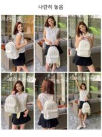 허수아비 백팩 여성 2025 새로운 패션 다용도 백팩 대용량 고품질 질감 통근 여행 가방 - 이미지 5