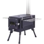 야외 접이식 다기능 조명 장작 난방 스토브 스테인리스 스틸 텐트 스토브 피크닉 캠핑 휴대용 장작 스토브 선물 상자 - 이미지 4