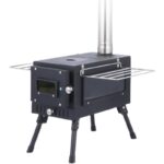 야외 접이식 다기능 조명 장작 난방 스토브 스테인리스 스틸 텐트 스토브 피크닉 캠핑 휴대용 장작 스토브 선물 상자 - 이미지 5