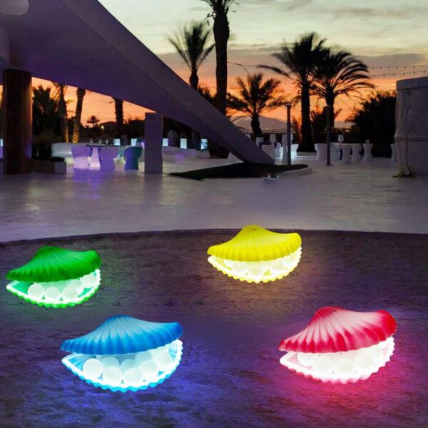 야외 다이내믹 쉘 조명, 공원 경관 명소, 다이내믹 개폐 진주 조명, 방수 정원 조명, 모의 가리비 잔디 조명