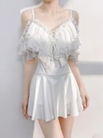 슈가 페어리 2025 신상 원피스 수영복, 고급 스커트 스타일, 보수적인 배 커버 및 슬리밍 홀리데이 스타일