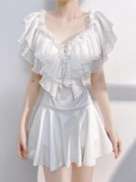 슈가 페어리 2025 신상 원피스 수영복, 고급 스커트 스타일, 보수적인 배 커버 및 슬리밍 홀리데이 스타일 - 이미지 2