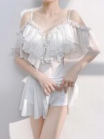 슈가 페어리 2025 신상 원피스 수영복, 고급 스커트 스타일, 보수적인 배 커버 및 슬리밍 홀리데이 스타일 - 이미지 3