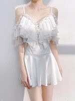 슈가 페어리 2025 신상 원피스 수영복, 고급 스커트 스타일, 보수적인 배 커버 및 슬리밍 홀리데이 스타일 - 이미지 4