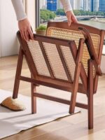 접이식 등받이 의자 여름 시원한 발코니 레저 의자 휴대용 야외 캠핑 라탄 의자 해변 낚시 의자