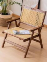 접이식 등받이 의자 여름 시원한 발코니 레저 의자 휴대용 야외 캠핑 라탄 의자 해변 낚시 의자 - 이미지 4