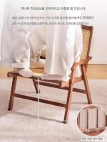 접이식 등받이 의자 여름 시원한 발코니 레저 의자 휴대용 야외 캠핑 라탄 의자 해변 낚시 의자 - 이미지 5