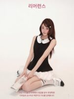 스위트 페어 런던 올드 드림 2025 여름 신상품 인형 칼라 블랙 탑 + 화이트 투투 스커트 - 이미지 4