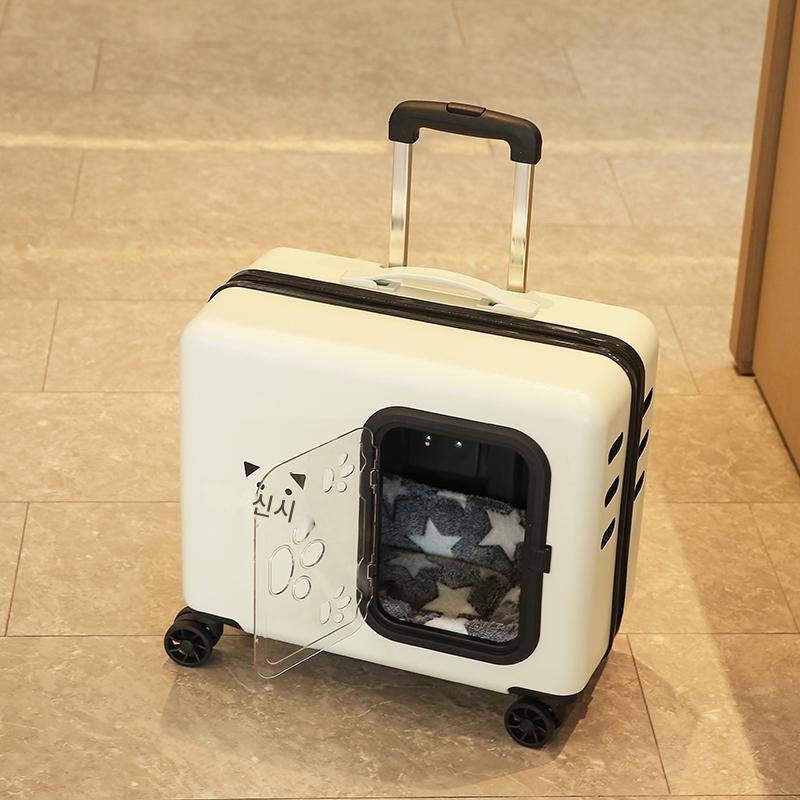 main_942949257571_0 고양이 가방 여행 카트 고양이 휴대용 테이크아웃 가방 반려동물 스트레스 해소 수하물 소형견 여행 상자 - 이미지 1