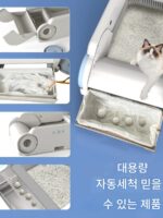 전자동 고양이 화장실, 대형 스마트 전기 고양이 변기, 개방형, 고양이 탈취 및 배설물 수거 기계 - 이미지 3