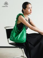 LOSEA Luxi 슈퍼 소프트 캐주얼 토트백 여성 2025 신상품 그린 대용량 메신저백 패션백 - 이미지 2
