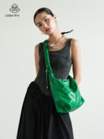 LOSEA Luxi 슈퍼 소프트 캐주얼 토트백 여성 2025 신상품 그린 대용량 메신저백 패션백 - 이미지 3