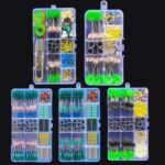 실리콘 스페이스 빈 세트 완전 조합 8자형 링 리드 플로트 시트 낚싯줄 세트 액세서리 완벽한 낚시 장비 공급