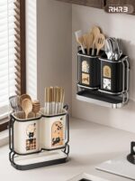 일본 RHRB 주방 젓가락 통 조리대 젓가락 바구니 식기 숟가락 물받이 보관 상자 무료 펀칭 젓가락 케이지 랙